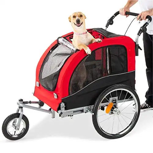 Best Choice Products 2-in-1 Dog Bike Trailer and Stroller